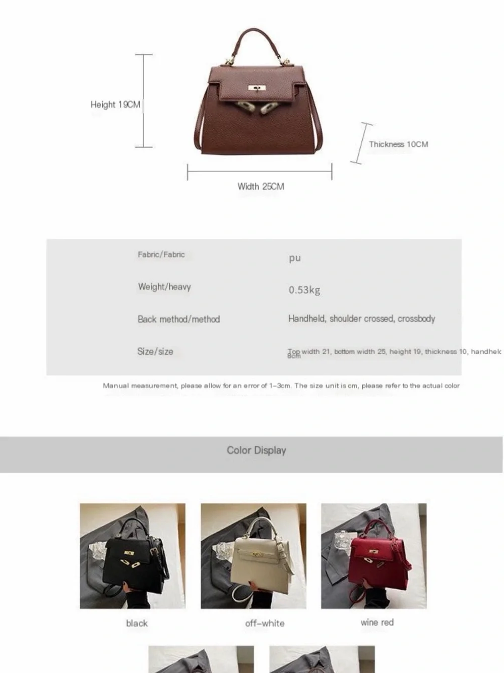 Classic Structured Top-Handle Satchel in khaki,  Wine red and coffee colors.